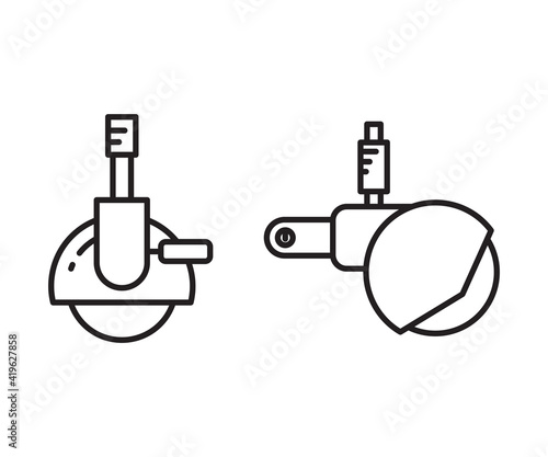 circular saw icons set vector