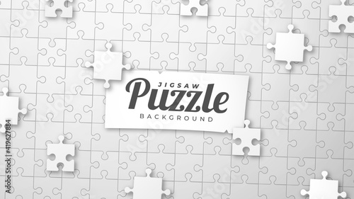 White Jigsaw Puzzle Background