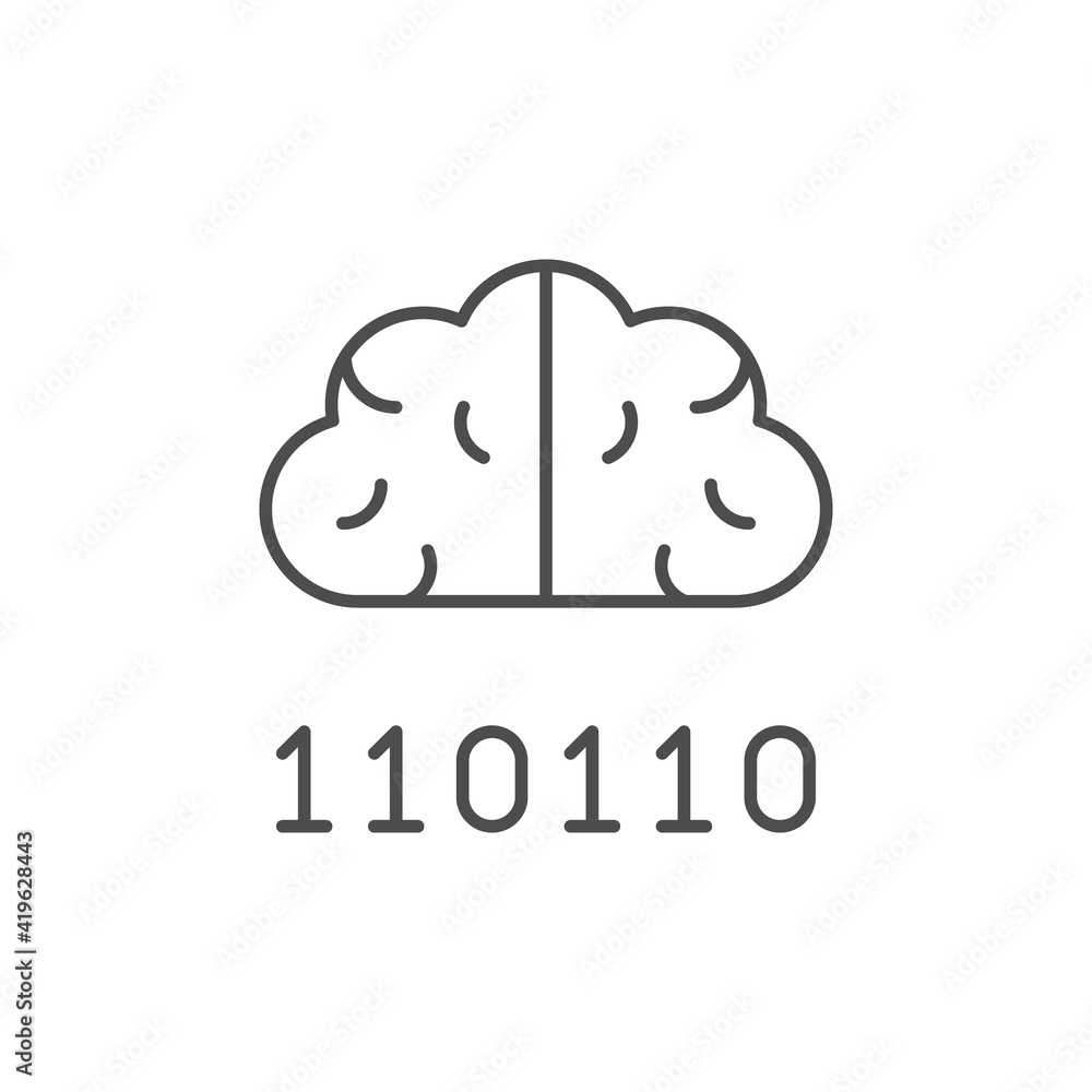 Artificial intelligence line outline icon Artificial intelligence line outline icon