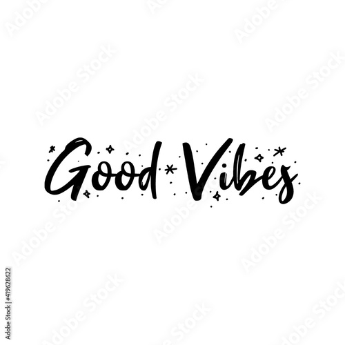 Good vibes typography design vector template