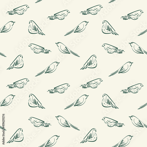 seamless pattern painted by birds © Азиза Сейфутдинова
