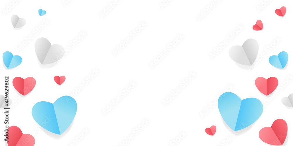 Valentine's day abstract background with cut paper hearts. Vector illustration Valentine's day abstract background with cut paper hearts. Vector illustration