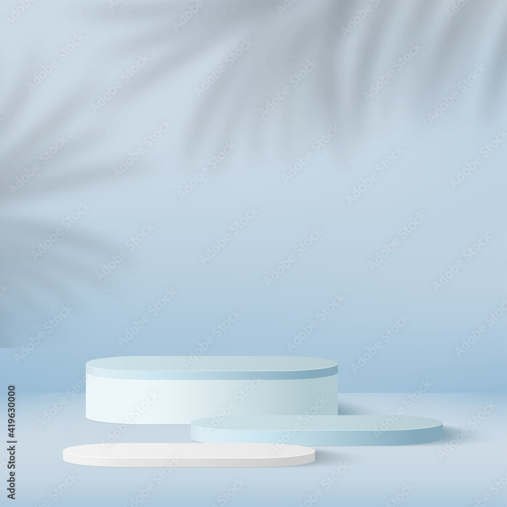 Abstract background with blue color geometric 3d podiums. Vector illustration Abstract background with blue color geometric 3d podiums. Vector illustration