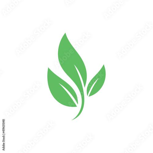 Plant and leaves icon. Leaf symbol of ecology, enviroment and nature. Vegetarian and vegan pictogram design.