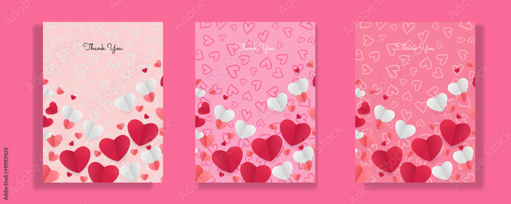 Happy Valentine's Day greeting cards. Floral square templates. Suitable for social media posts, mobile apps, banners design and web/internet ads. Universal greeting card with love background