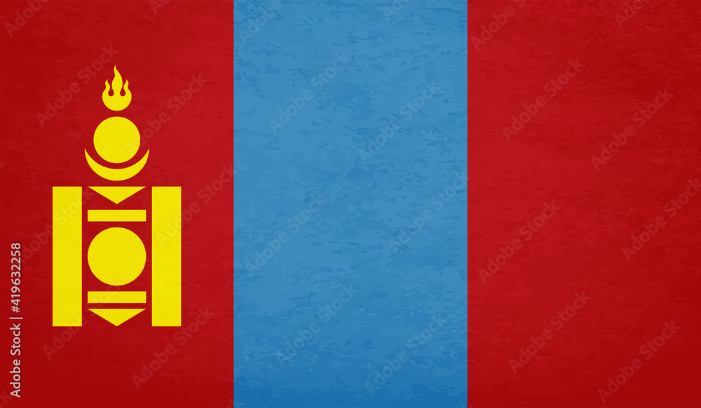 Flag of Mongolia with effect crumpled paper and grunge Flag of Mongolia with effect crumpled paper and grunge
