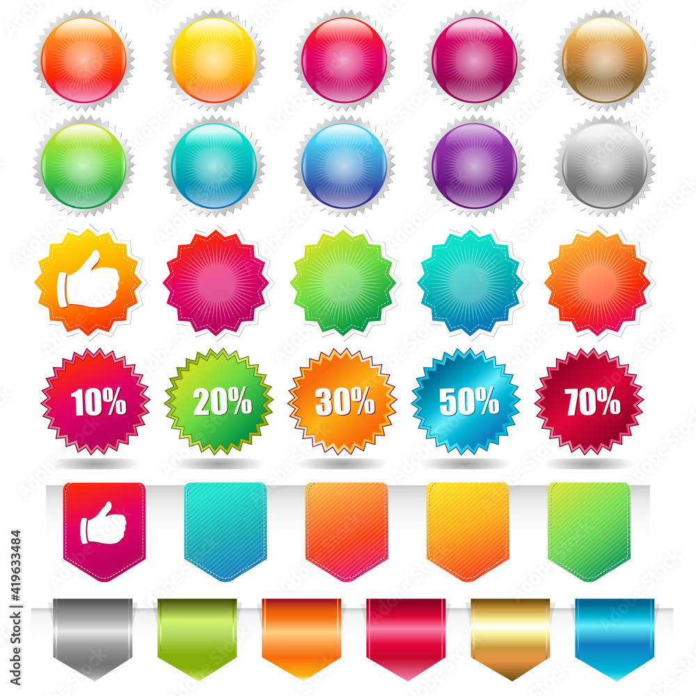 Sale Shopping Badge And Labels, Isolated On White Background, Vector Illustration. Sale Shopping Badge And Labels, Isolated On White Background, Vector Illustration.