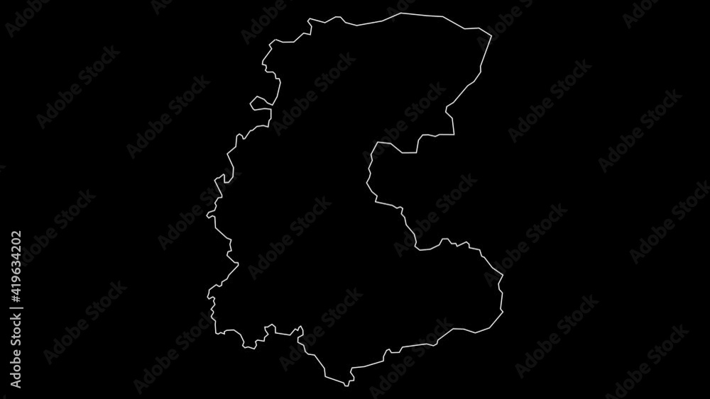 Markazi Iran province map outline animation Markazi Iran province map outline animation