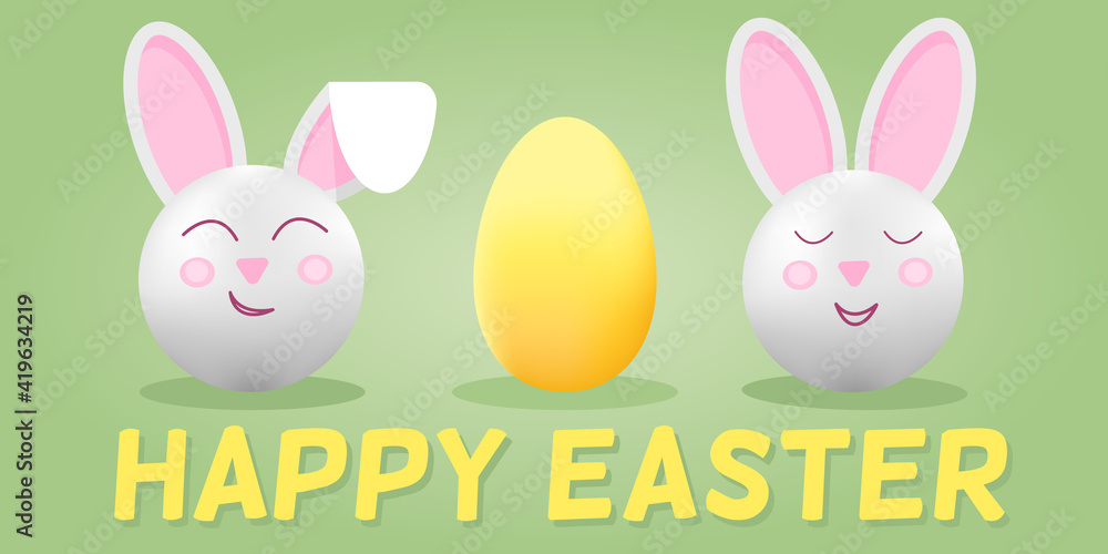 Cute Easter card with two rabbits. Cute Easter card with two rabbits.
