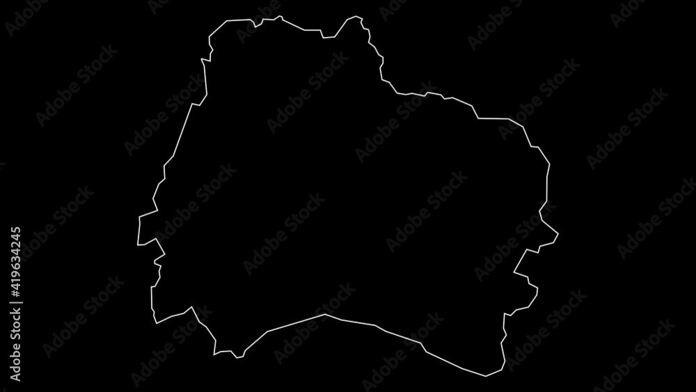 North Khorasan Iran province map outline animation North Khorasan Iran province map outline animation