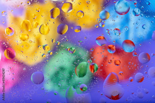 Oil and water texture color abstraction. Rainbow background for your design