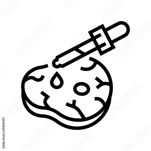 meat gmo genetic line icon vector. meat gmo genetic sign. isolated contour symbol black illustration