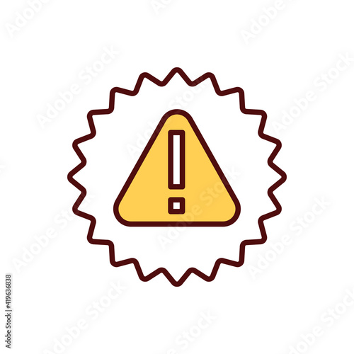 Cancer warning sign RGB color icon. Changes in bodily functions. Skin cancer symptoms. Pain and tiredness. Abnormal skin conditions. Cancerous moles determination. Isolated vector illustration