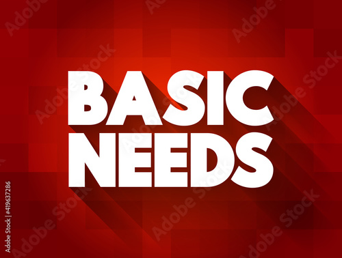 Basic Needs text quote, concept background