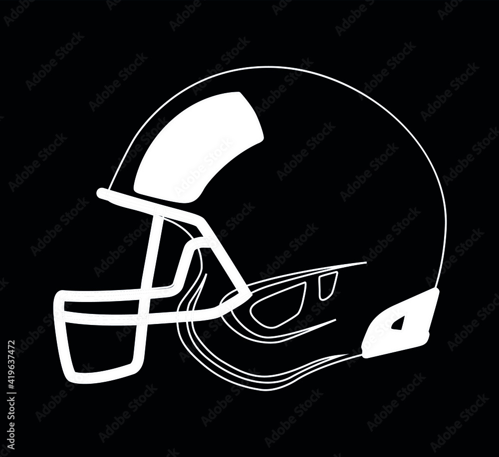 Fototapeta premium football helmet white on black background