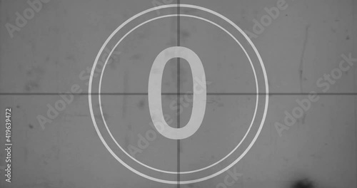 4k old Universal countdown leader with scraches 