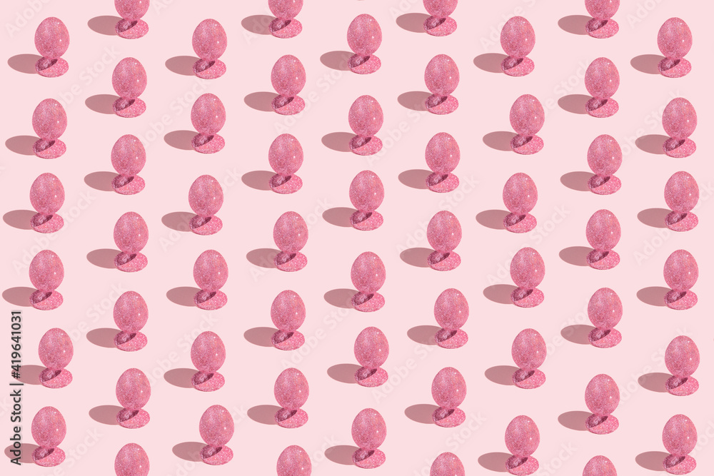 custom made wallpaper toronto digitalEaster pattern made of pink glittering eggs on pastel background. Festive concept