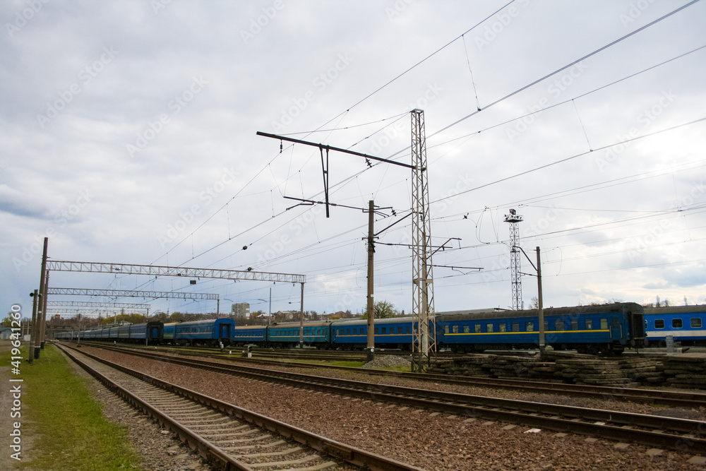 panoramic view of the train station on a cloudy day in Kharkiv, Ukraine panoramic view of the train station on a cloudy day in Kharkiv, Ukraine