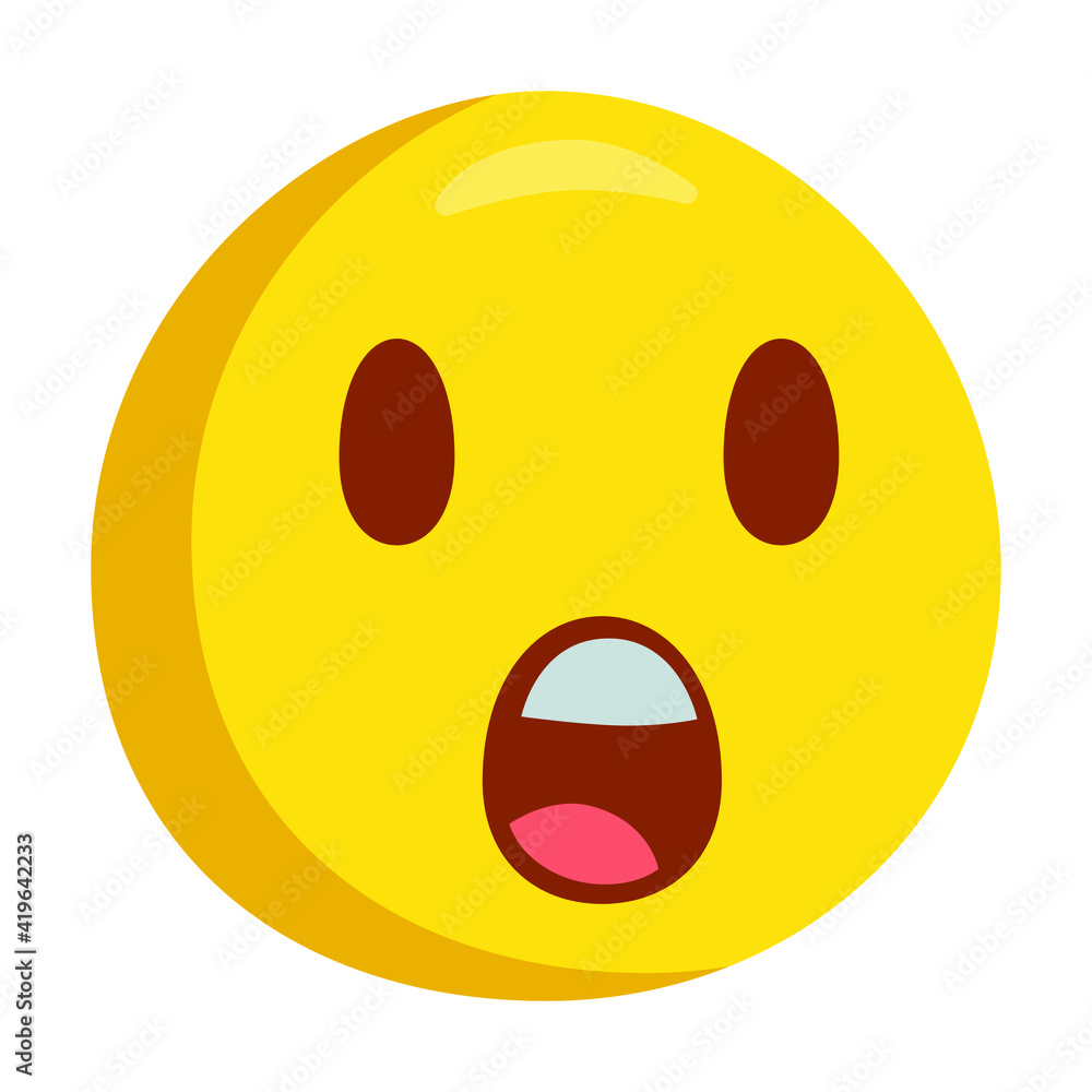 Astonished Emoji Icon Illustration. Gasping Vector Symbol Emoticon Design Doodle Vector.