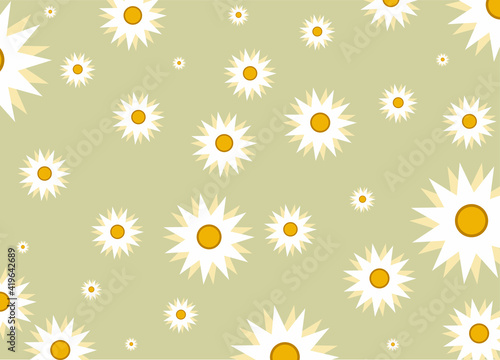 vector camomile flowers on pastel background, wallpaper and pattern background.