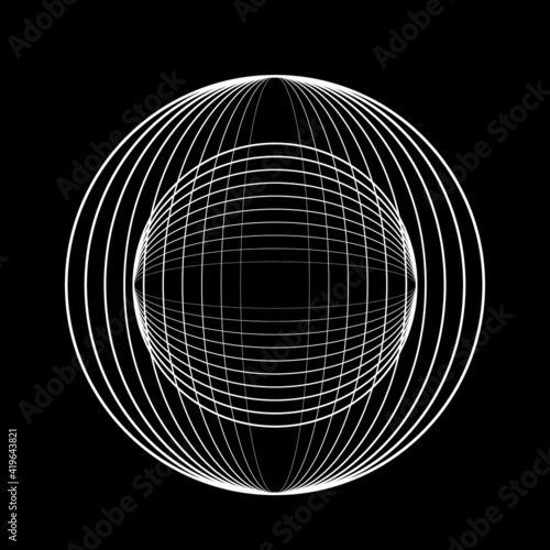 Lines in Circle Form . Spiral Vector Illustration .Technology round. Wave Logo . Design element . Abstract Geometric shape .