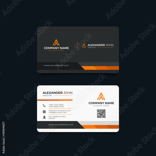 Modern business card black and yellow Corporate Professional