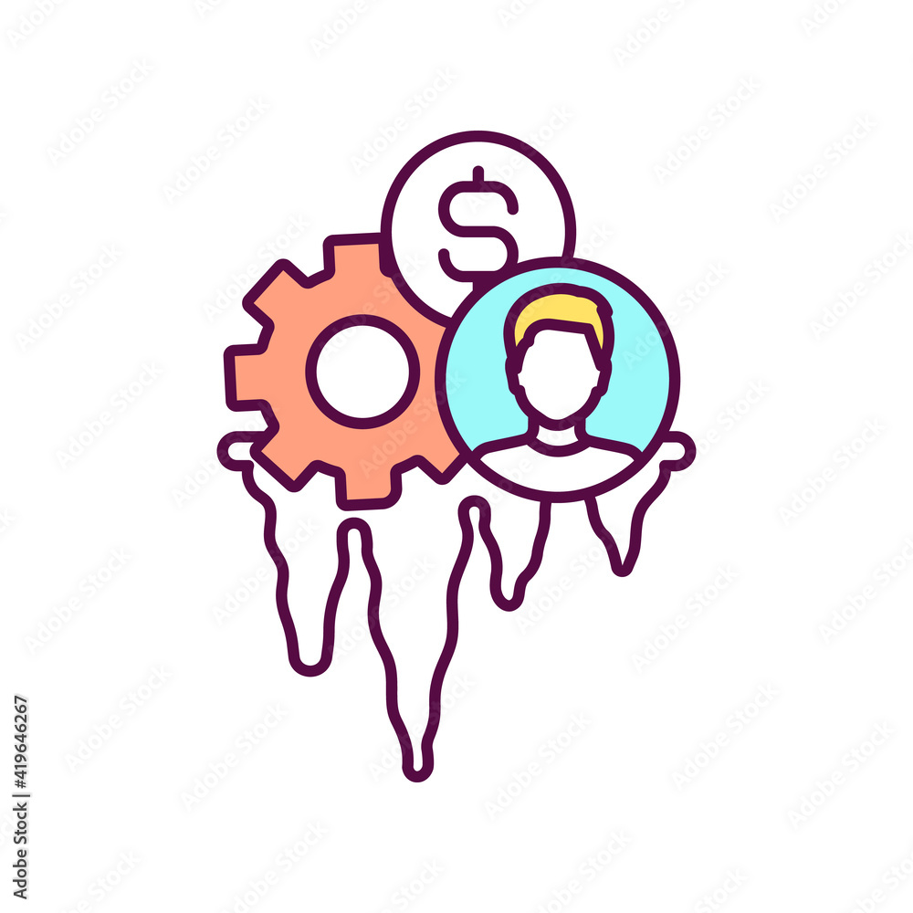 Education of bank customer RGB color icon. Protecting financial information. Avoiding scams and identity theft. Fraud knowledge. Mobile device security. Isolated vector illustration Education of bank customer RGB color icon. Protecting financial information. Avoiding scams and identity theft. Fraud knowledge. Mobile device security. Isolated vector illustration