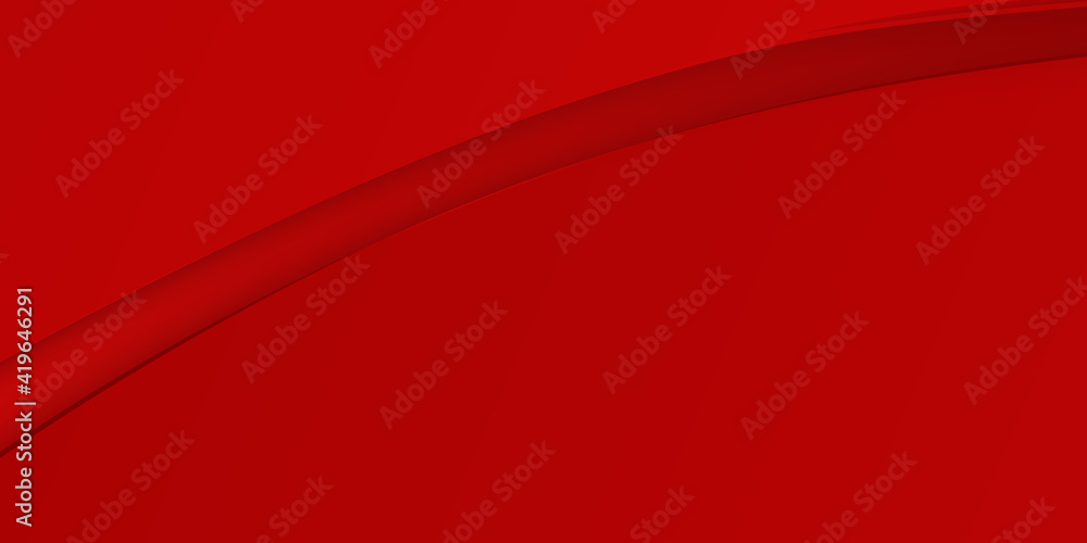 Abstract smooth wavy background with elegant curved red waves. Vector illustration 