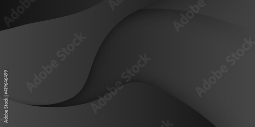 Abstract wavy luxury dark grey and black background. Illustration vector 