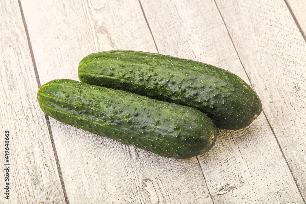 Ripe organic natural green cucumber Ripe organic natural green cucumber