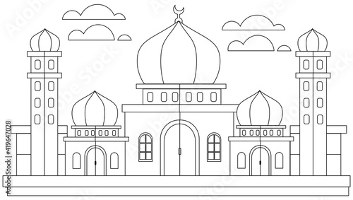 Premium Vector - mosque sketches with Islamic words