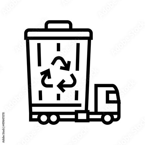 garbage removal and disposal logistics line icon vector. garbage removal and disposal logistics sign. isolated contour symbol black illustration