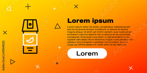 Line Pepper spray icon isolated on yellow background. OC gas. Capsicum self defense aerosol. Colorful outline concept. Vector.