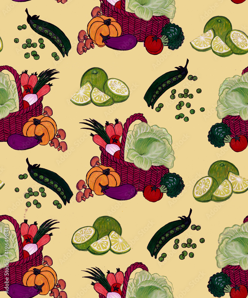 seamless pattern with vegetablesfor printing seamless pattern with vegetablesfor printing