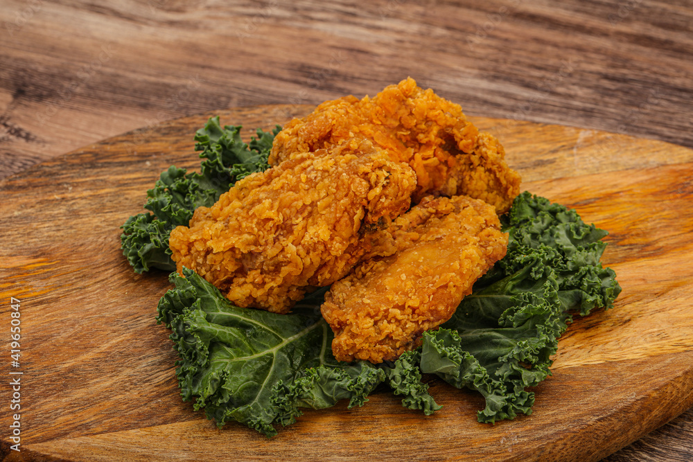 Hot fried crispy chicken wings Hot fried crispy chicken wings