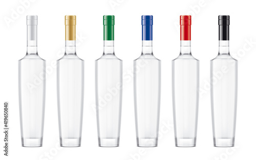 Set Glass Bottles with color foil. 