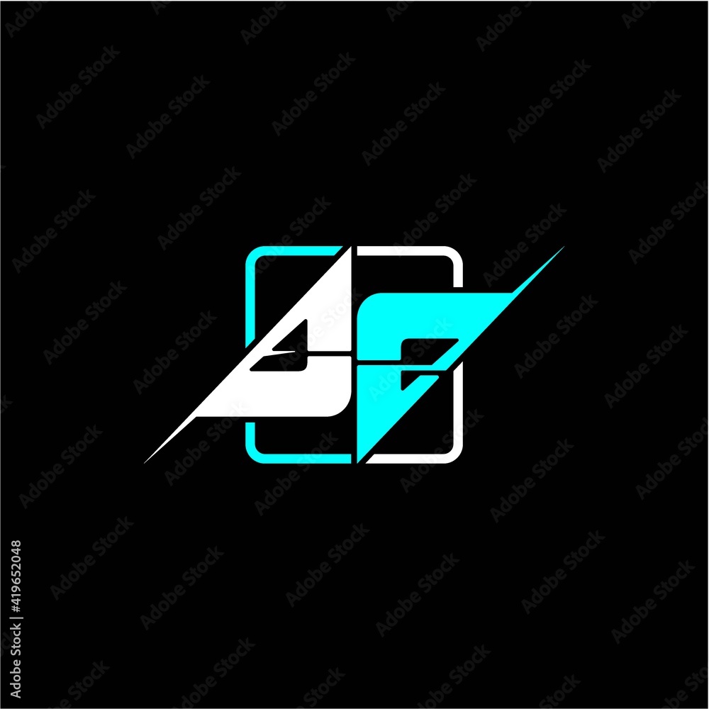 the initial letter E Z is modern with a simple design decorated with a square the initial letter E Z is modern with a simple design decorated with a square
