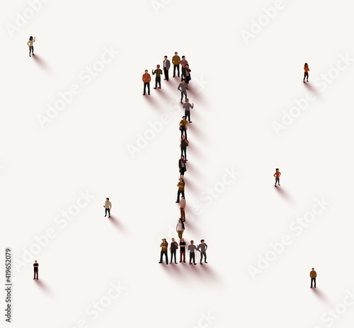Large group of people in number 1 one form