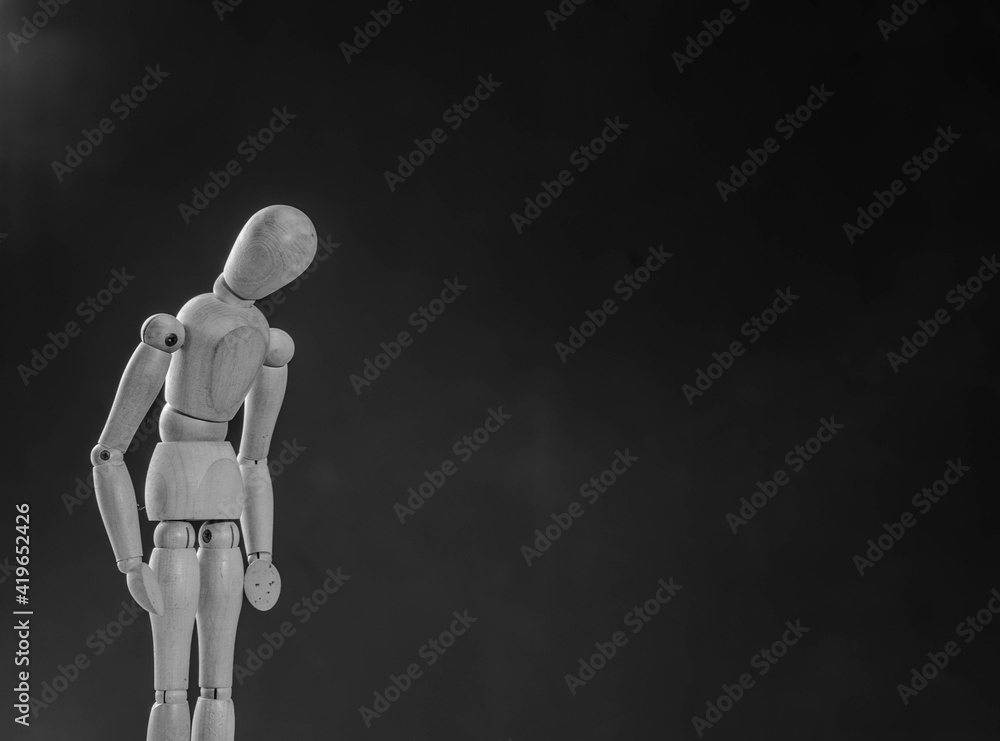 Hombre de madera, antes de la representación.