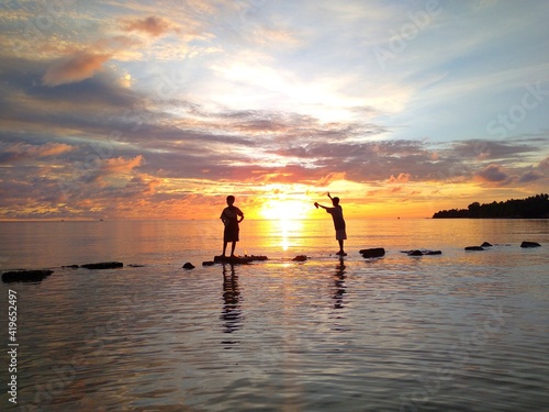 sunset on the beach