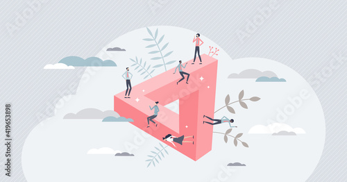 Impossible challenge as business problem without solution tiny person concept
