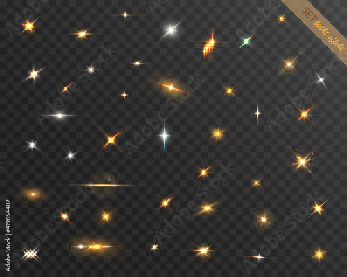 Light effect for backgrounds and illustrations. New star, bright sun. 