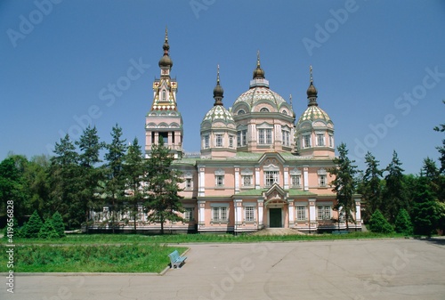 The Zenkov Cathedral built with wood, but no nails, in 1904, at Almaty, Kazakhstan photo