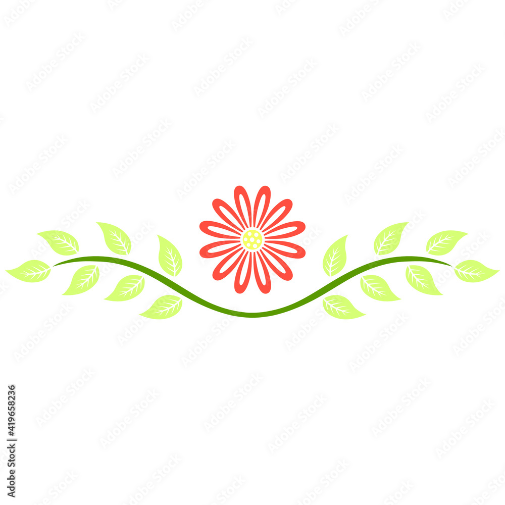 Flower and leaves ornament