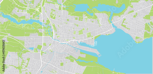 Urban vector city map of Horsens, Denmark