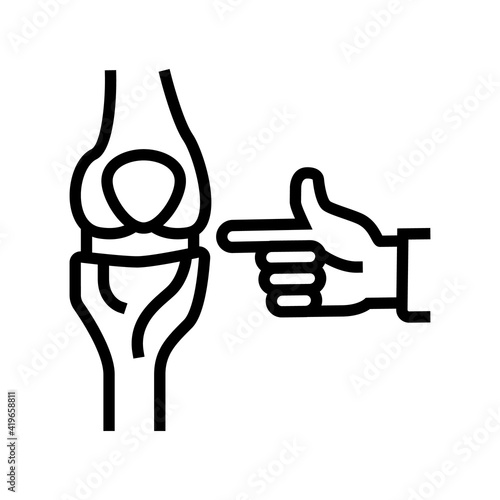 knee-joint radiology line icon vector. knee-joint radiology sign. isolated contour symbol black illustration