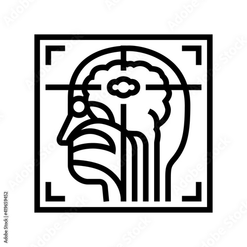 nuclear medicine radiology line icon vector. nuclear medicine radiology sign. isolated contour symbol black illustration