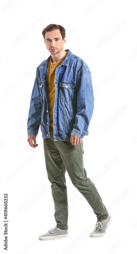 Fototapeta premium Handsome young man on white background