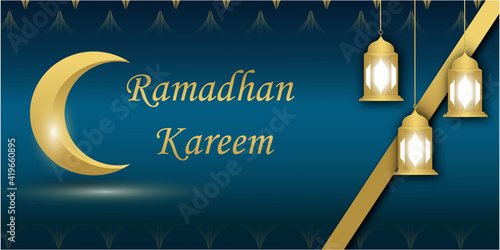 ramadhan kareem blue background