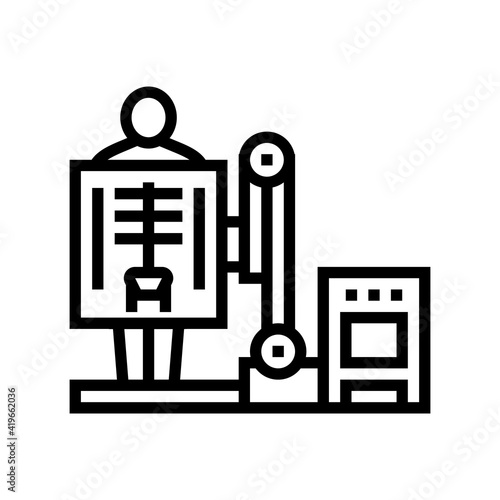 fluoroscopy radiology line icon vector. fluoroscopy radiology sign. isolated contour symbol black illustration